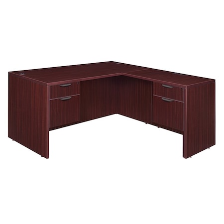 Regency Regency Legacy 71 x 35 in. L Desk with Double Pedestal Drawer Unit- Mahogany LLD7135MH